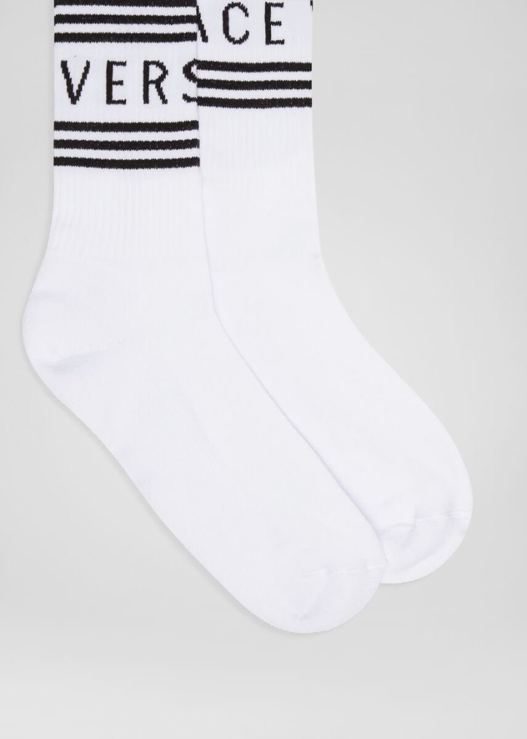 Versace 1990s' vintage logo socks καλτσεσ ανδρικα ασπρα | 4V0LJOH