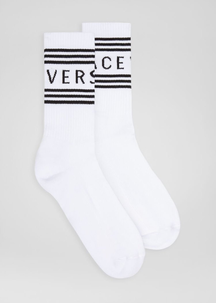 Versace 1990s\' vintage logo socks καλτσεσ ανδρικα ασπρα | 4V0LJOH