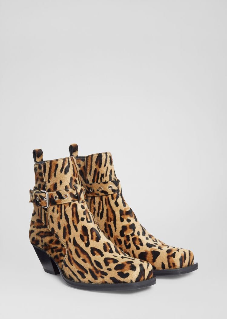 Versace Animalier Western Ankle Boots μποτεσ ανδρικα λεοπαρ | FD5GWK2
