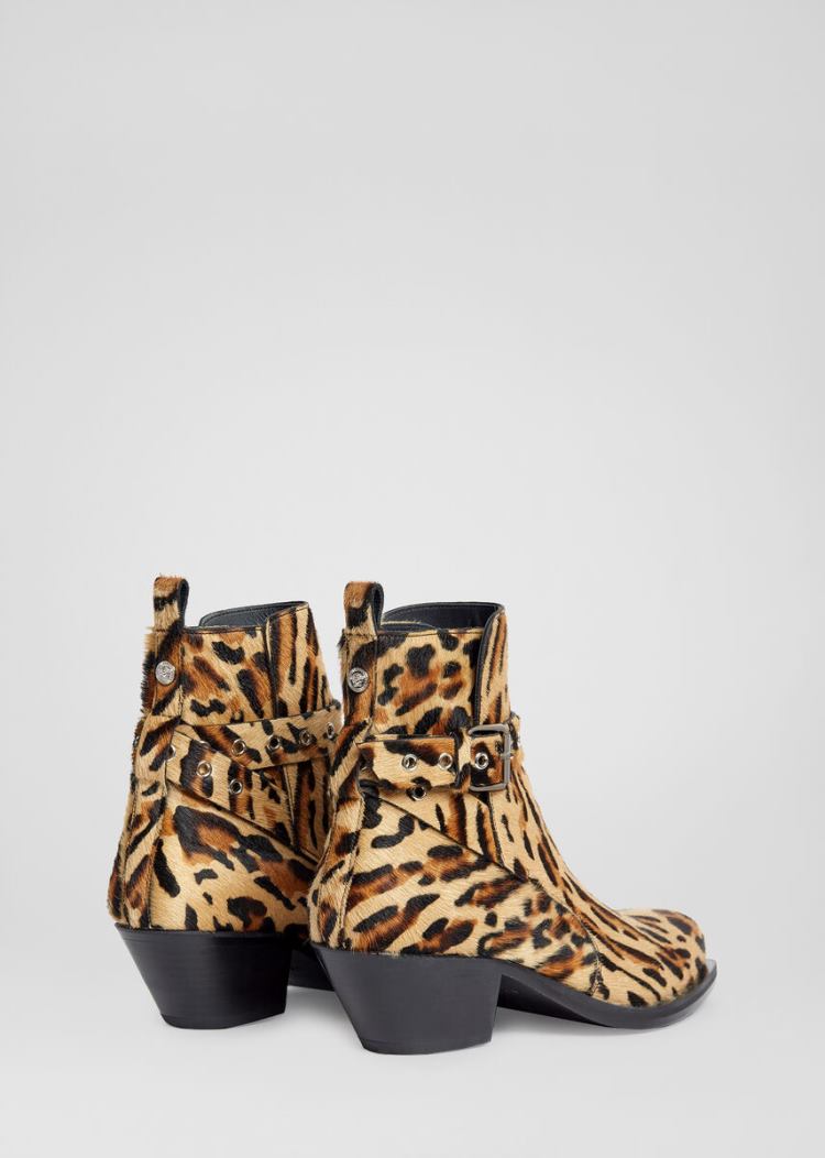 Versace Animalier Western Ankle Boots μποτεσ ανδρικα λεοπαρ | FD5GWK2
