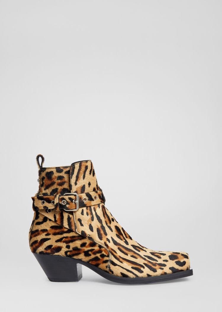 Versace Animalier Western Ankle Boots μποτεσ ανδρικα λεοπαρ | FD5GWK2