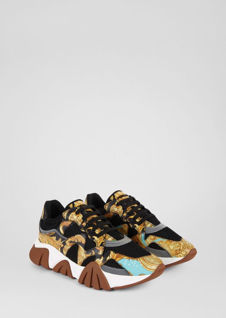 Versace Barocco Homme Print Squalo Trainers αθλητικα ανδρικα Πολύχρωμο | 9QZSCOQ