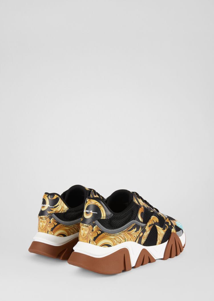 Versace Barocco Homme Print Squalo Trainers αθλητικα ανδρικα Πολύχρωμο | 9QZSCOQ