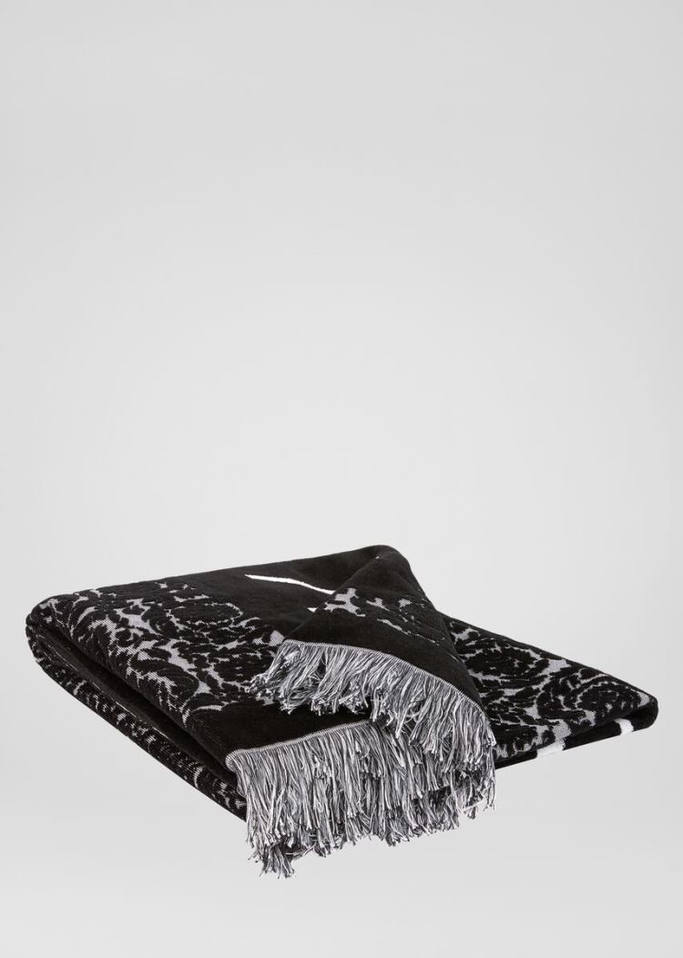 Versace Barocco Jacquard Beach Towel μαγιό ανδρικα μαυρα | GHDJS84