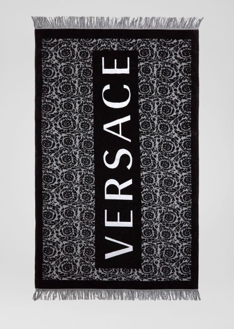 Versace Barocco Jacquard Beach Towel μαγιό ανδρικα μαυρα | GHDJS84