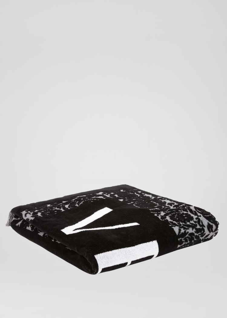 Versace Barocco Jacquard Beach Towel μαγιό ανδρικα μαυρα | GHDJS84