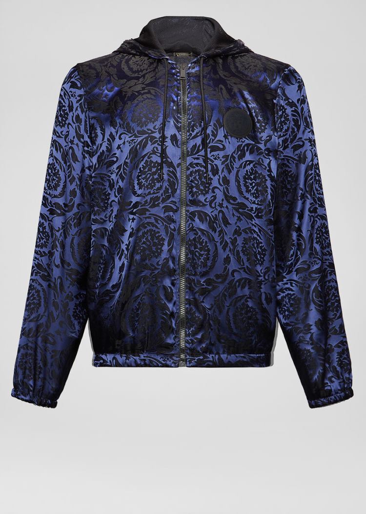 Versace Barocco Print Gym Jacket μπουφαν ανδρικα μπλε | LBM8ZMP