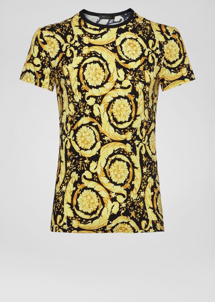 Versace Barocco Print Gym T Shirt μπλουζακια ανδρικα Πολύχρωμο | NU44XXF