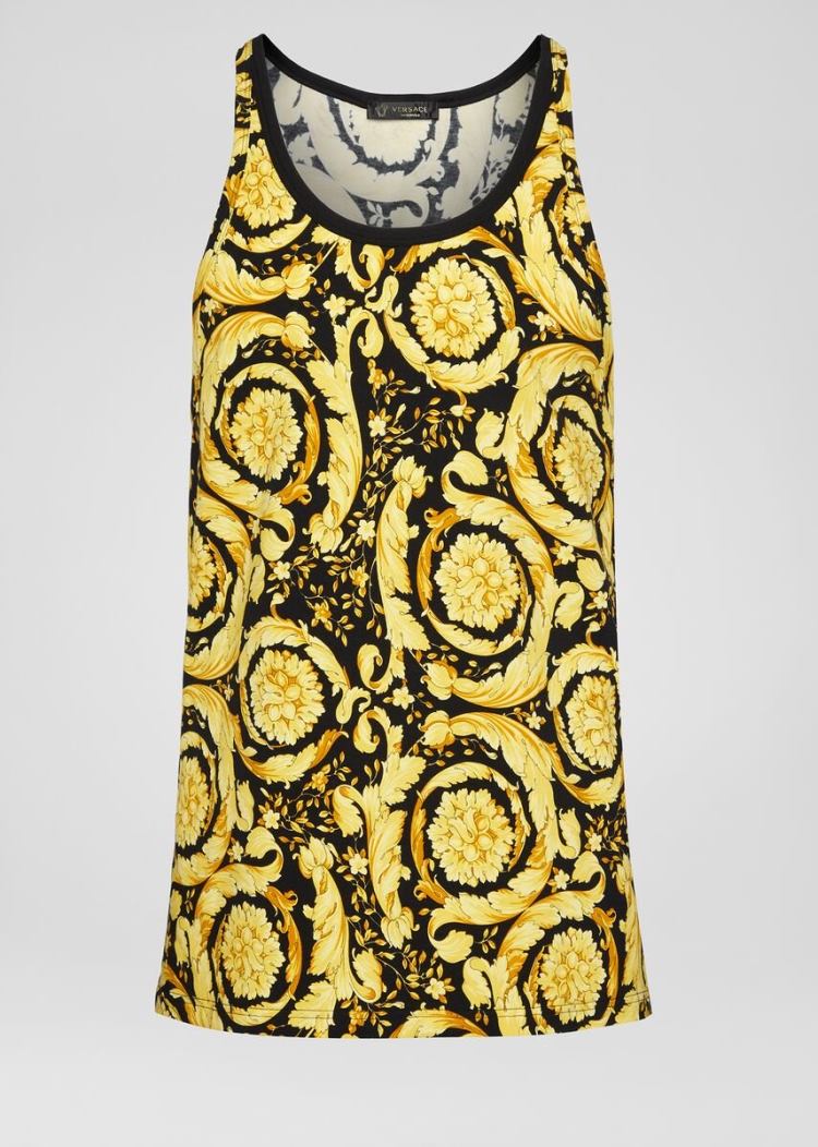 Versace Barocco Print Gym Tank αμανικα μπλουζακια ανδρικα Πολύχρωμο | 99GL5CQ