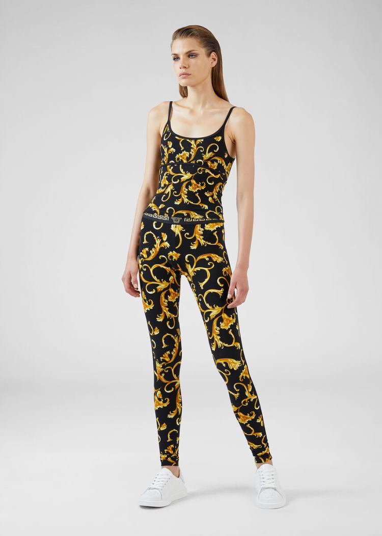 Versace Barocco Print Leggings κολαν γυναικεια Πολύχρωμο | 0E2KQA4