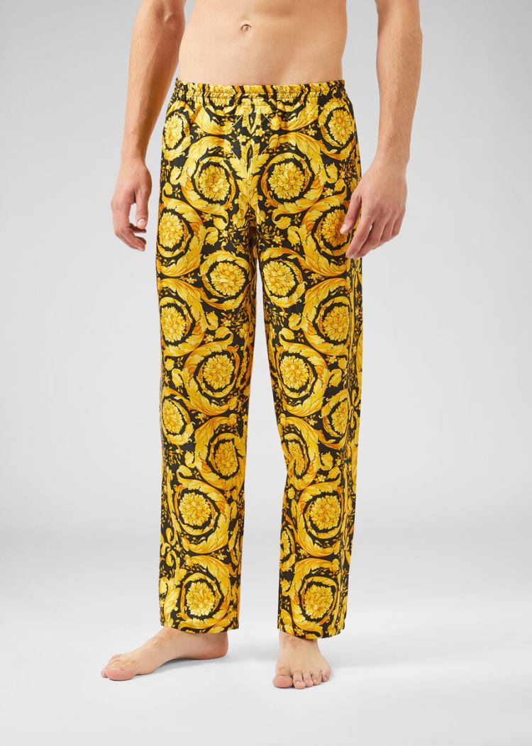 Versace Barocco Print Silk Pyjama Bottoms παντελονι ανδρικα Πολύχρωμο | D80JRDX