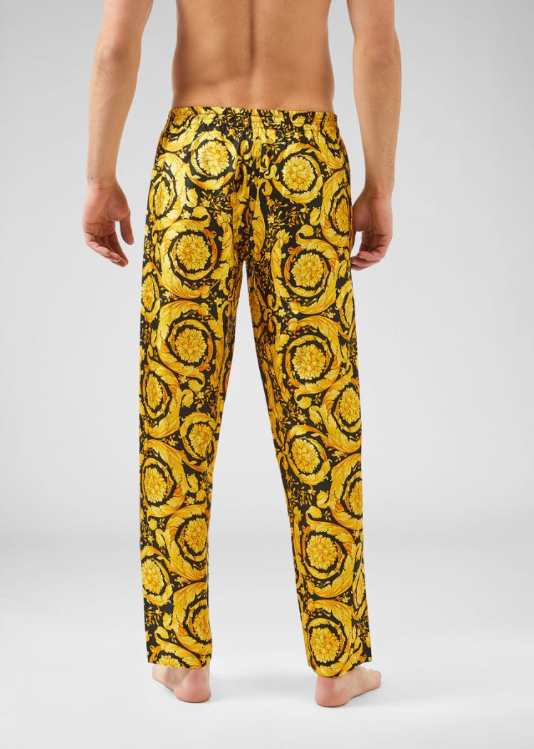 Versace Barocco Print Silk Pyjama Bottoms παντελονι ανδρικα Πολύχρωμο | D80JRDX