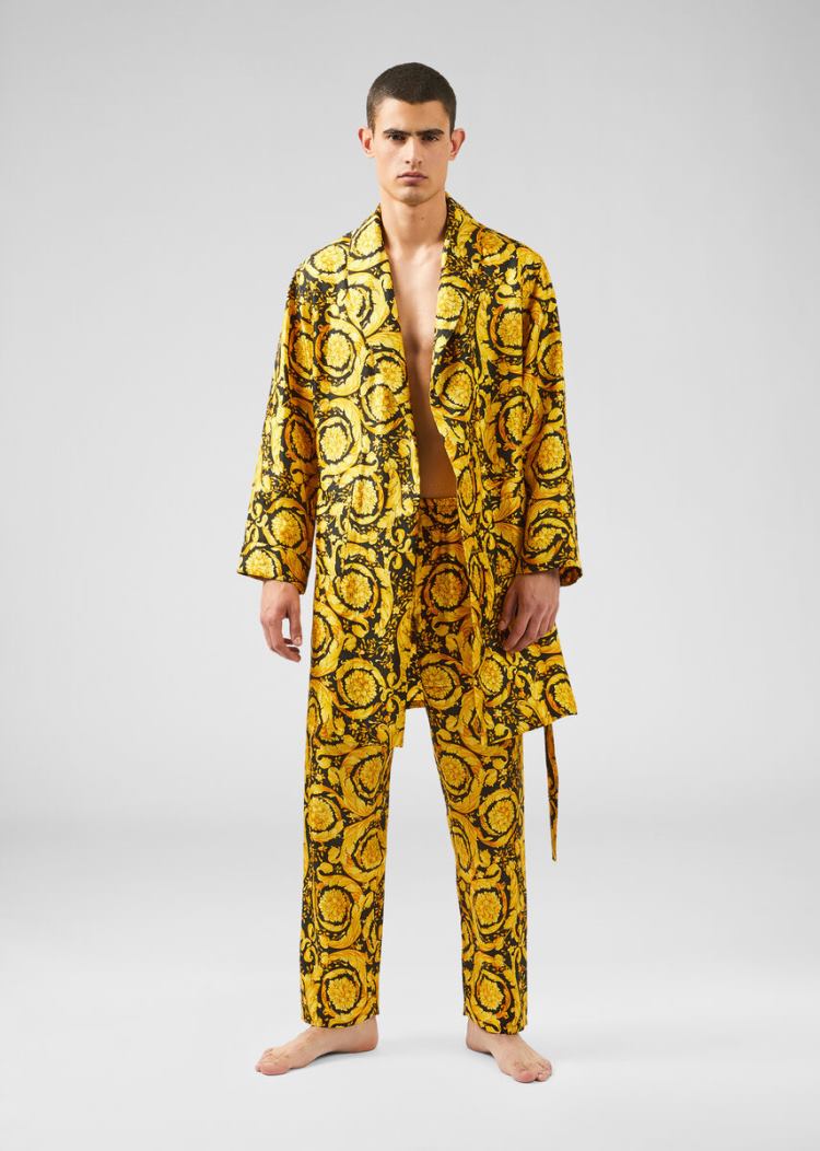 Versace Barocco Print Silk Pyjama Bottoms παντελονι ανδρικα Πολύχρωμο | D80JRDX