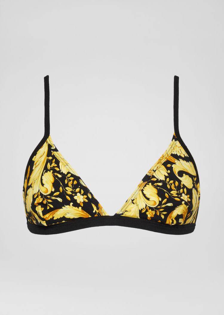 Versace Barocco Print Triangle Bra Σουτιέν γυναικεια Πολύχρωμο | 2R1B3TJ