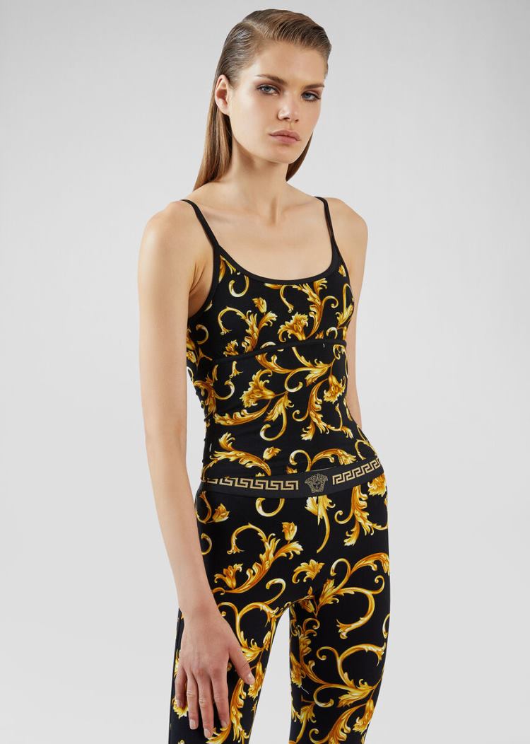 Versace Barocco Print αμανικα Tank Top αμανικα μπλουζακια γυναικεια Πολύχρωμο | FXHH9PE