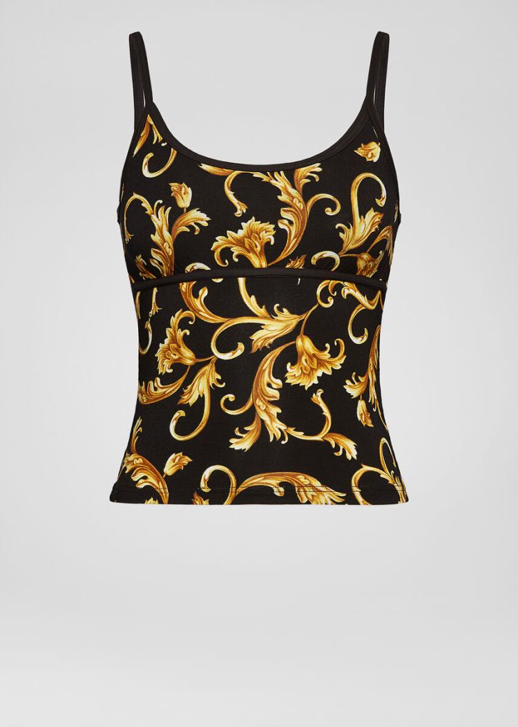 Versace Barocco Print αμανικα Tank Top αμανικα μπλουζακια γυναικεια Πολύχρωμο | FXHH9PE