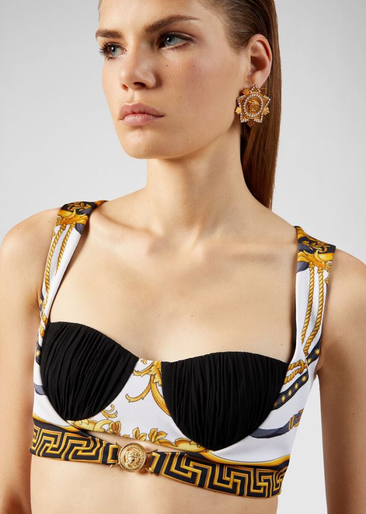 Versace Barocco Rodeo Print Bustier Top Αριστος γυναικεια Πολύχρωμο | GZQ2X0E