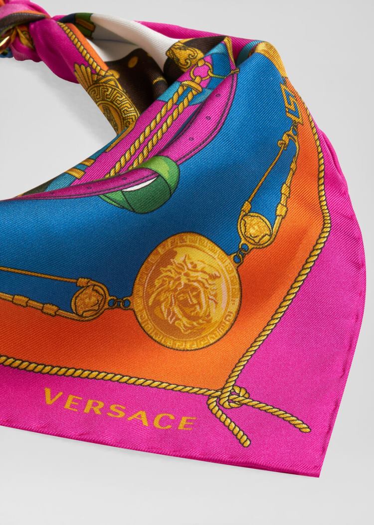 Versace Barocco Rodeo Print Silk Bandana Necklace κασκολ γυναικεια Πολύχρωμο | OZCJPKI