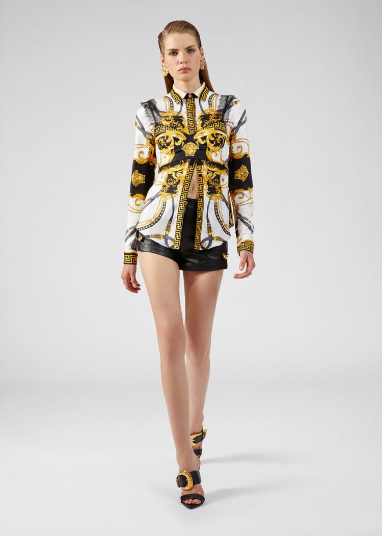Versace Barocco Rodeo Print Silk Bralette Top Αριστος γυναικεια Πολύχρωμο | O49XG4K