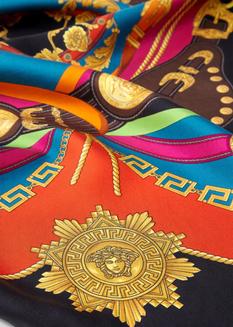 Versace Barocco Rodeo Print Silk Foulard γυναικεια Πολύχρωμο | W2WMCZ5