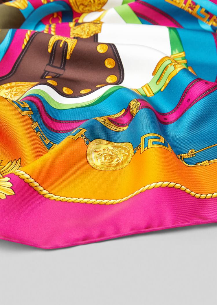 Versace Barocco Rodeo Print Silk Foulard γυναικεια Πολύχρωμο | ZR5U5MT