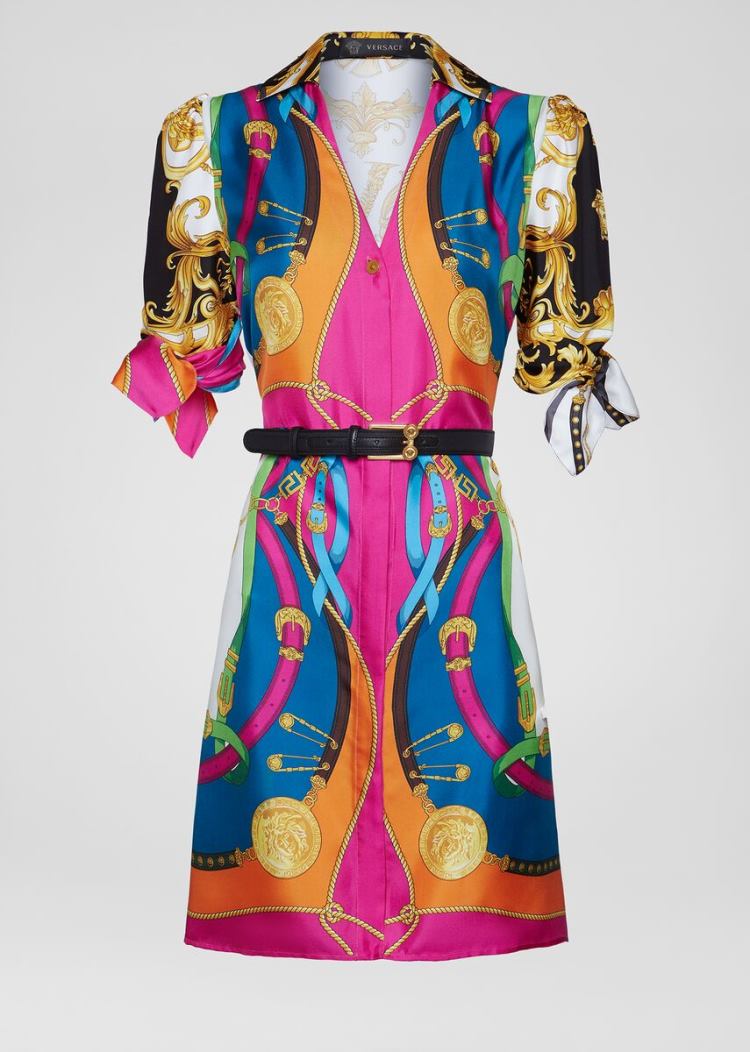 Versace Barocco Rodeo Print Silk Shirt φορεμα φορεμα γυναικεια Πολύχρωμο | 101P35K