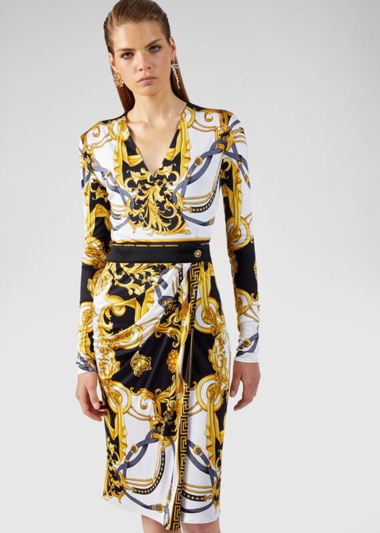 Versace Barocco Rodeo Print Wrap φορεμα φορεμα γυναικεια Πολύχρωμο | YPY62D0