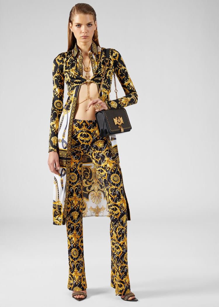 Versace Barocco Rodeo Print αμανικα Shirt φορεμα φορεμα γυναικεια Πολύχρωμο | 34TWDNM