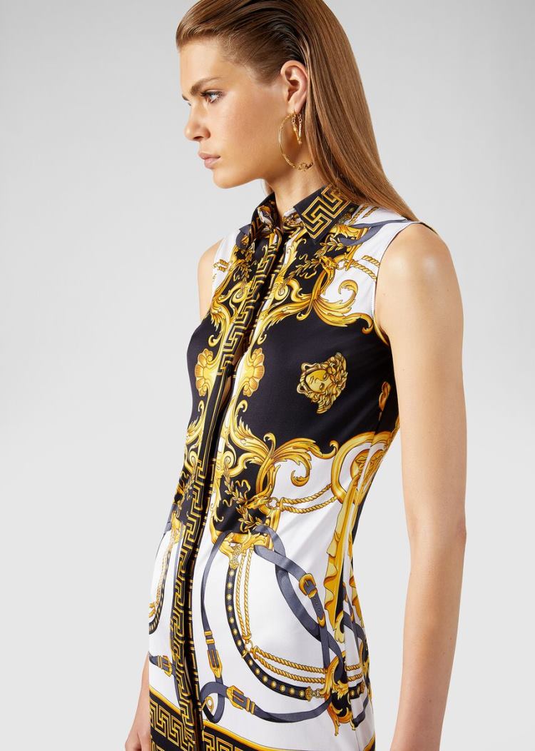 Versace Barocco Rodeo Print αμανικα Shirt φορεμα φορεμα γυναικεια Πολύχρωμο | 34TWDNM