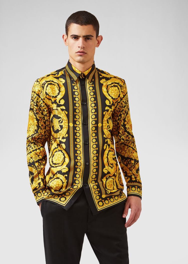 Versace Barocco SS'91 Silk Shirt πουκαμισα ανδρικα Πολύχρωμο | VRKHFEV