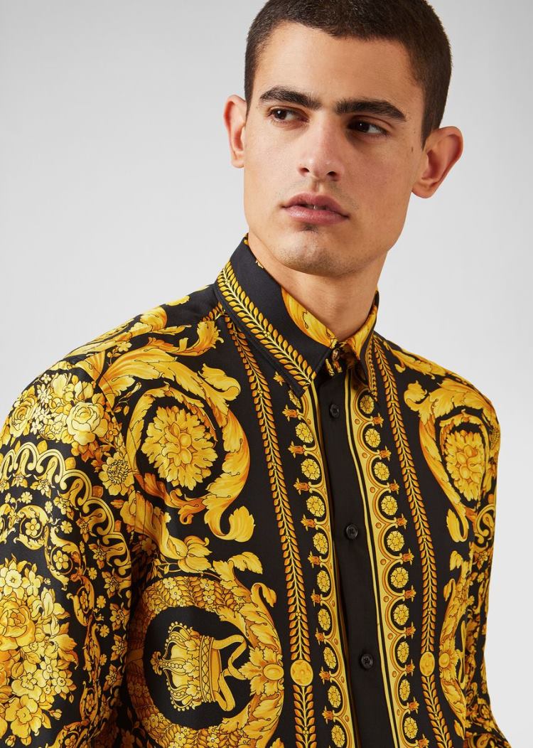 Versace Barocco SS'91 Silk Shirt πουκαμισα ανδρικα Πολύχρωμο | VRKHFEV