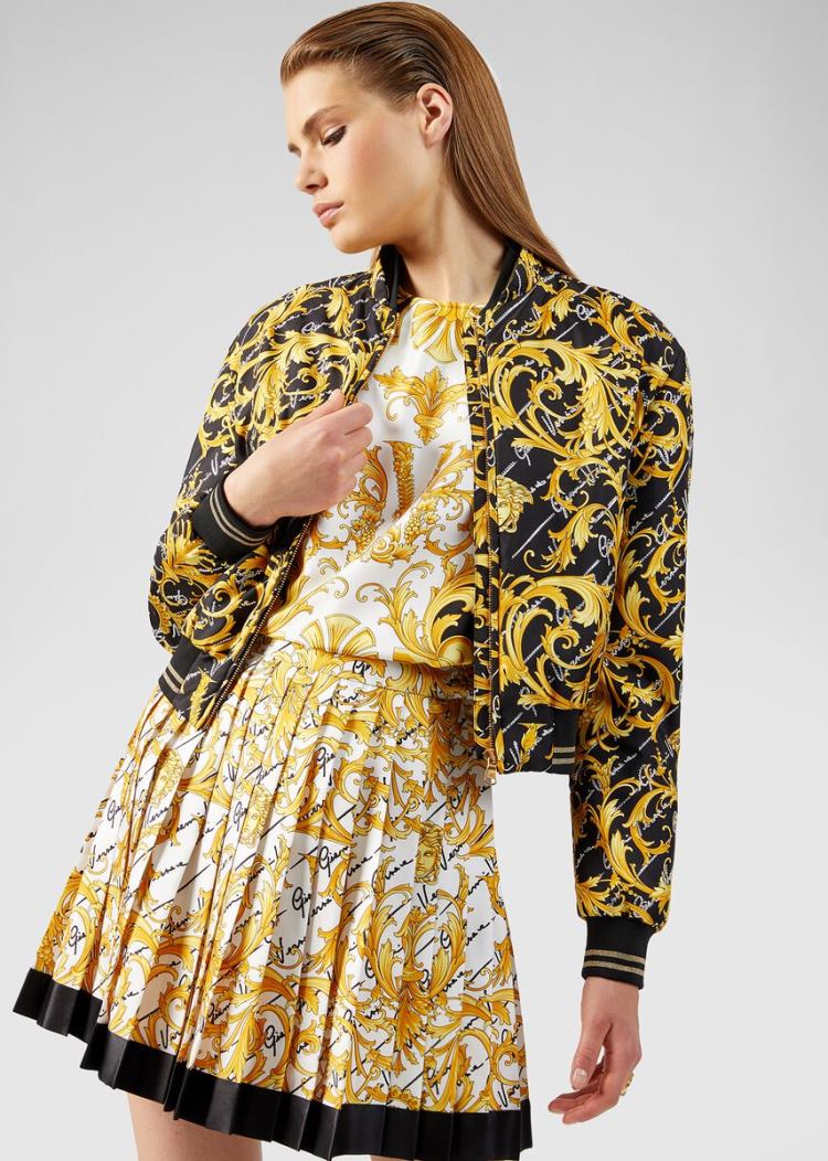 Versace Barocco Signature Print Bomber Jacket μπουφαν γυναικεια Πολύχρωμο | CIY2MTC