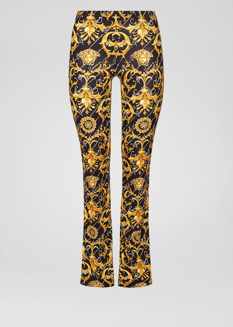 Versace Barocco Signature Print Flared Pants παντελόνι γυναικεια Πολύχρωμο | RAY0PYZ