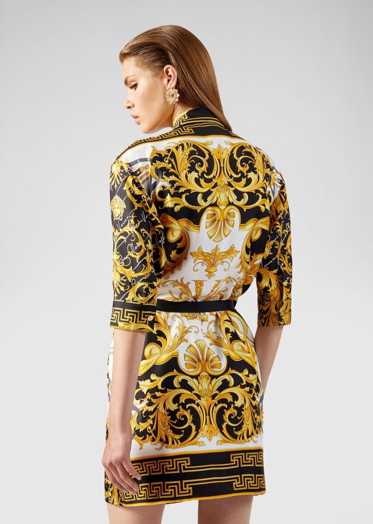 Versace Barocco Signature Print Silk Shirt φορεμα φορεμα γυναικεια Πολύχρωμο | PKP7YAE