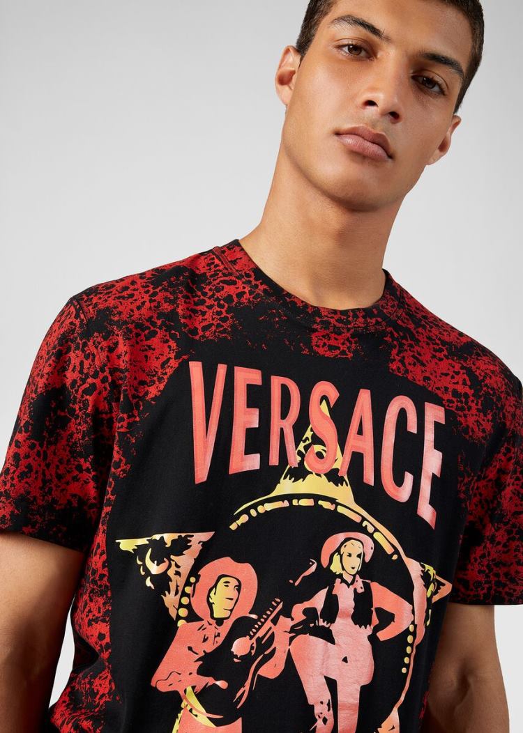 Versace Barocco Western Motif T Shirt μπλουζακια ανδρικα Πολύχρωμο | 9UM9ZO5