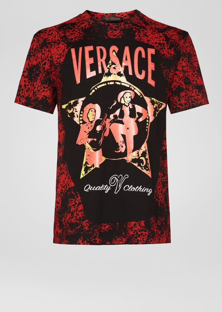 Versace Barocco Western Motif T Shirt μπλουζακια ανδρικα Πολύχρωμο | 9UM9ZO5