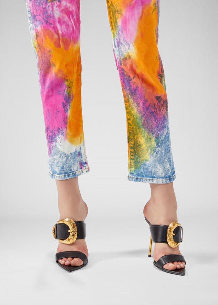 Versace Barocco Western Mules σανδαλια γυναικεια μαυρα | 8W8AV8P