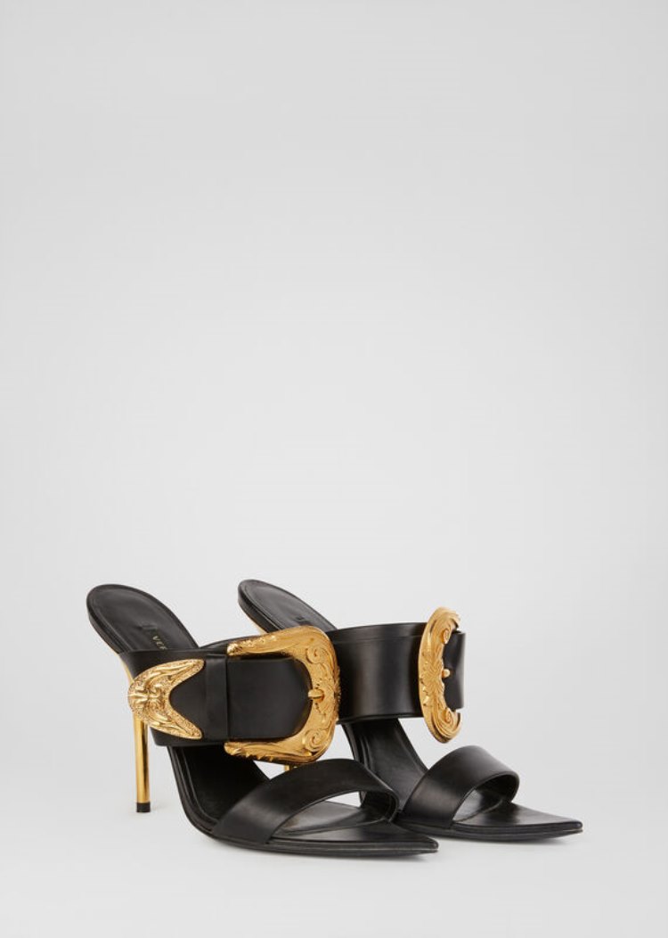 Versace Barocco Western Mules σανδαλια γυναικεια μαυρα | 8W8AV8P