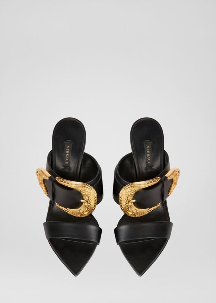 Versace Barocco Western Mules σανδαλια γυναικεια μαυρα | 8W8AV8P