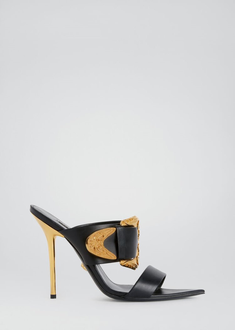Versace Barocco Western Mules σανδαλια γυναικεια μαυρα | 8W8AV8P