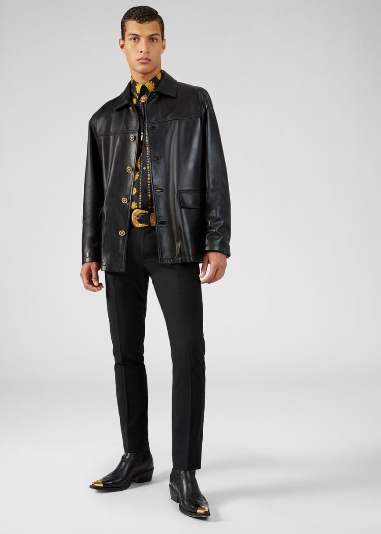 Versace Barocco Western Print Silk Twill Shirt πουκαμισα ανδρικα Πολύχρωμο | KVUWKX6