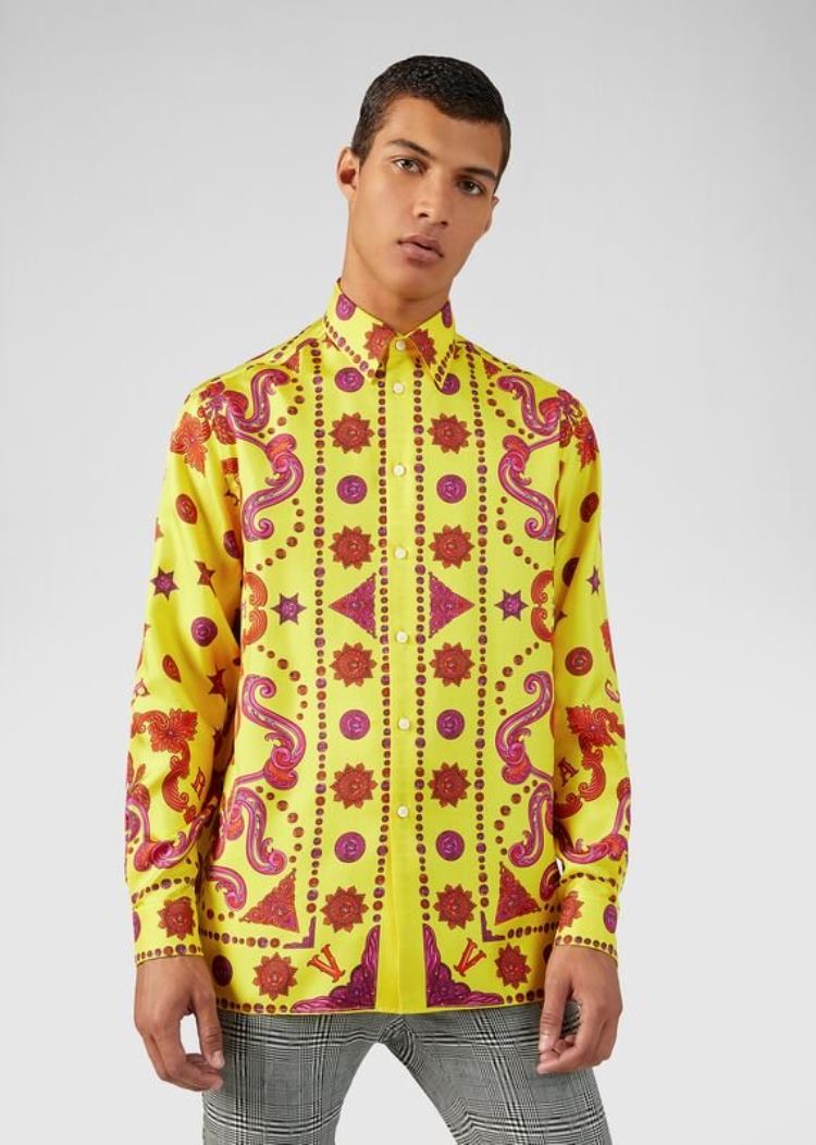 Versace Barocco Western Print Silk Twill Shirt πουκαμισα ανδρικα Πολύχρωμο | UTOQOB3