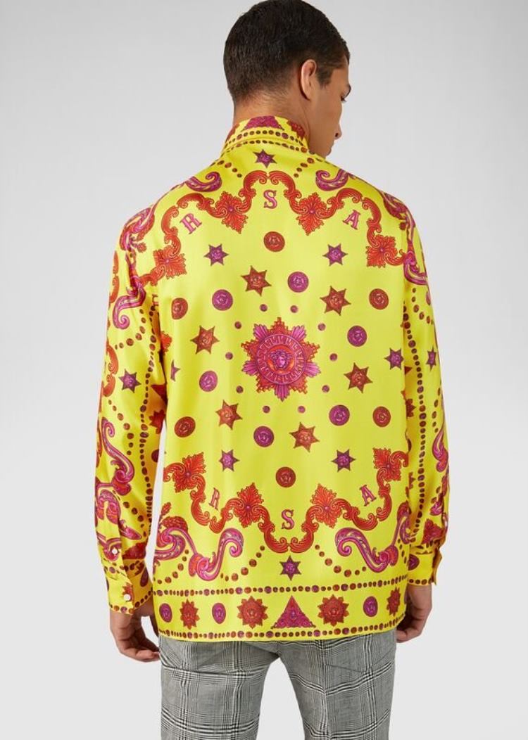 Versace Barocco Western Print Silk Twill Shirt πουκαμισα ανδρικα Πολύχρωμο | UTOQOB3