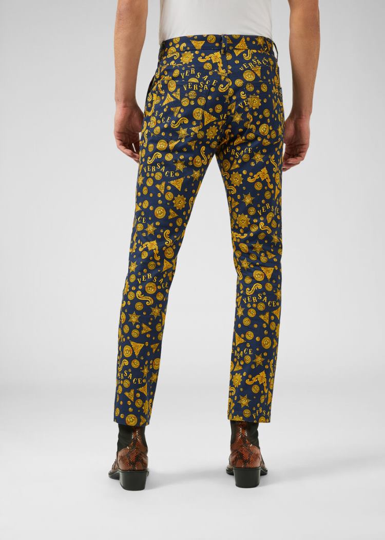 Versace Barocco Western Print Trousers παντελόνι ανδρικα Πολύχρωμο | 10HBZNR