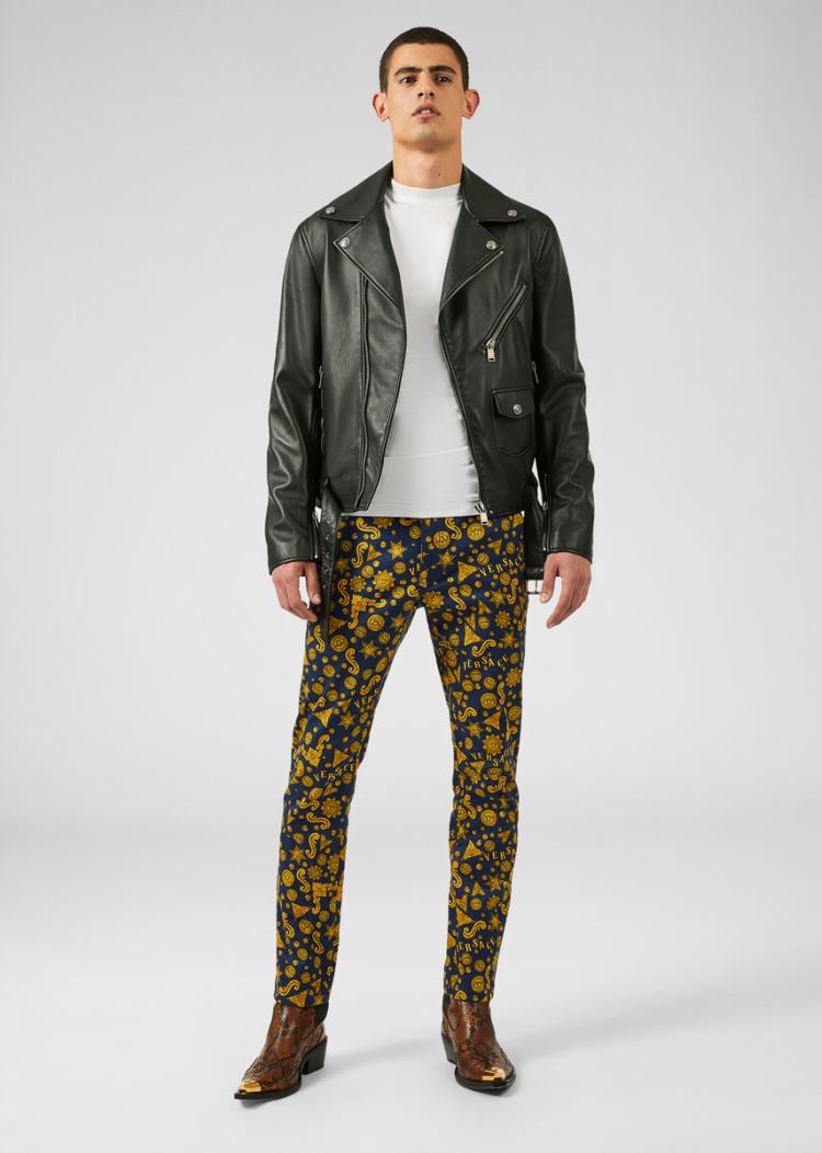 Versace Barocco Western Print Trousers παντελόνι ανδρικα Πολύχρωμο | 10HBZNR