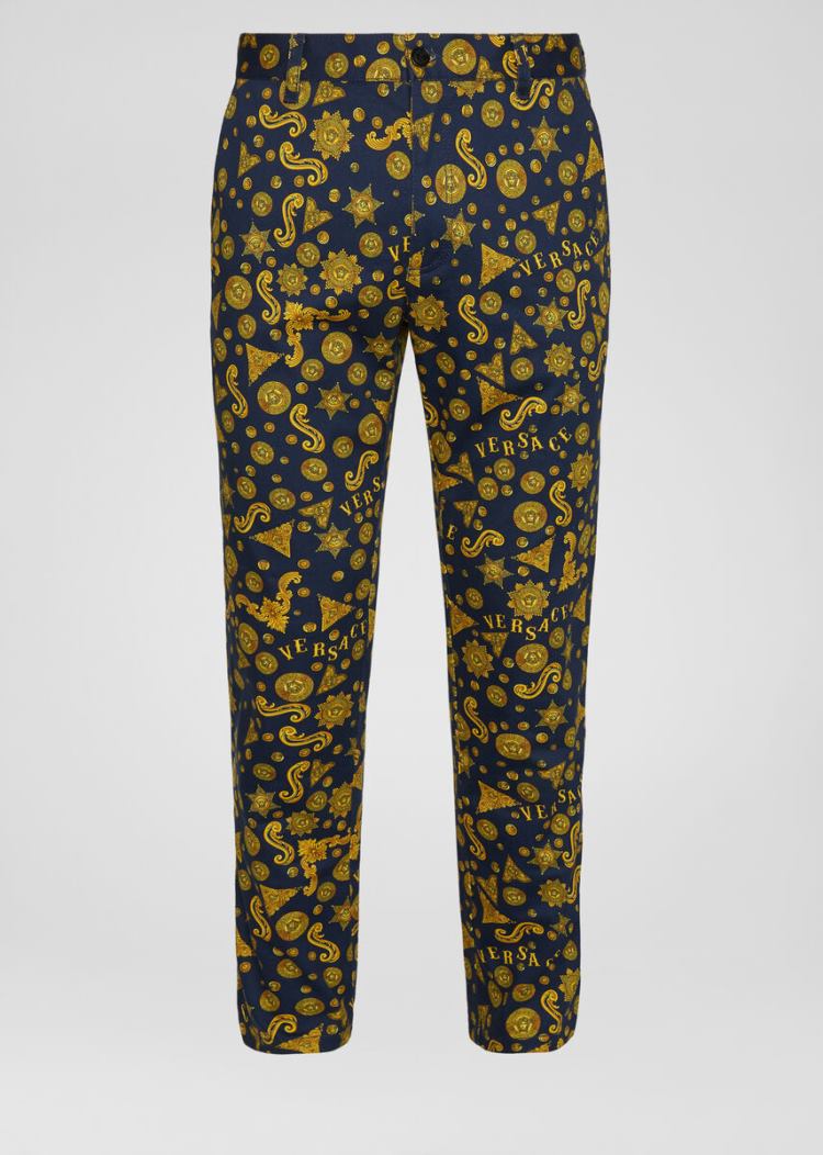 Versace Barocco Western Print Trousers παντελόνι ανδρικα Πολύχρωμο | 10HBZNR