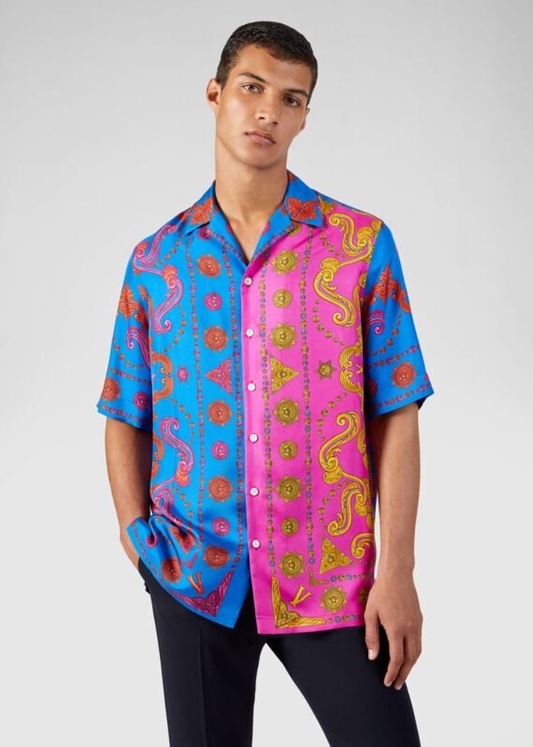 Versace Barocco Western Silk Twill Shirt πουκαμισα ανδρικα Πολύχρωμο | 60Y23OR