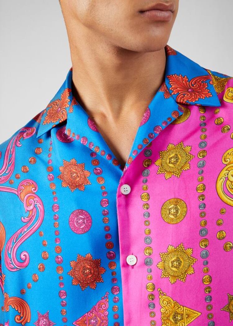 Versace Barocco Western Silk Twill Shirt πουκαμισα ανδρικα Πολύχρωμο | 60Y23OR
