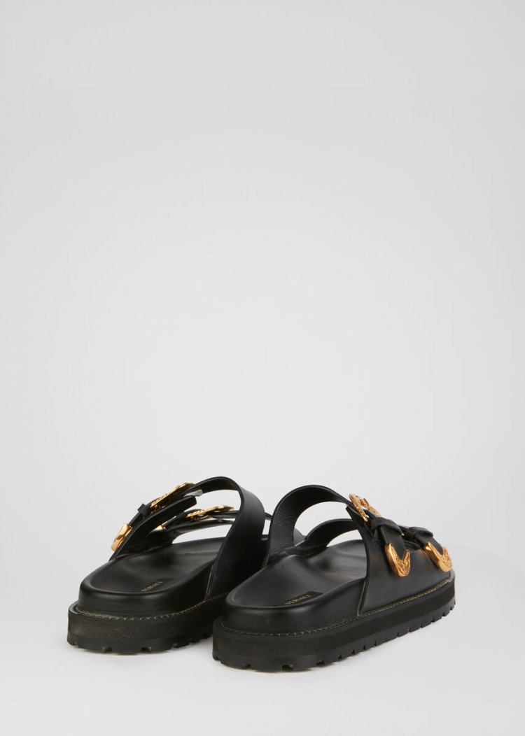 Versace Barocco Western φλατ Sandals σανδαλια γυναικεια μαυρα | CRYSXT0