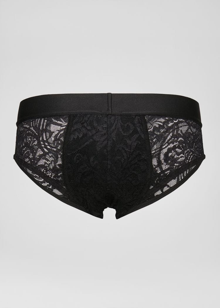 Versace Barocco δαντελα Briefs εσωρουχα ανδρικα μαυρα | LW0B8BK